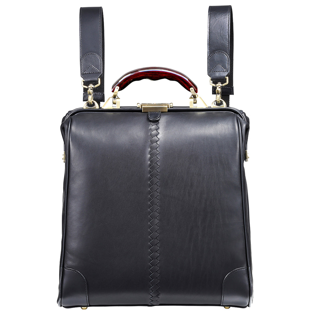 Horse & Genuine Leather Series 馬革製 縦型:黒・Mサイズ (漆ハンドル)