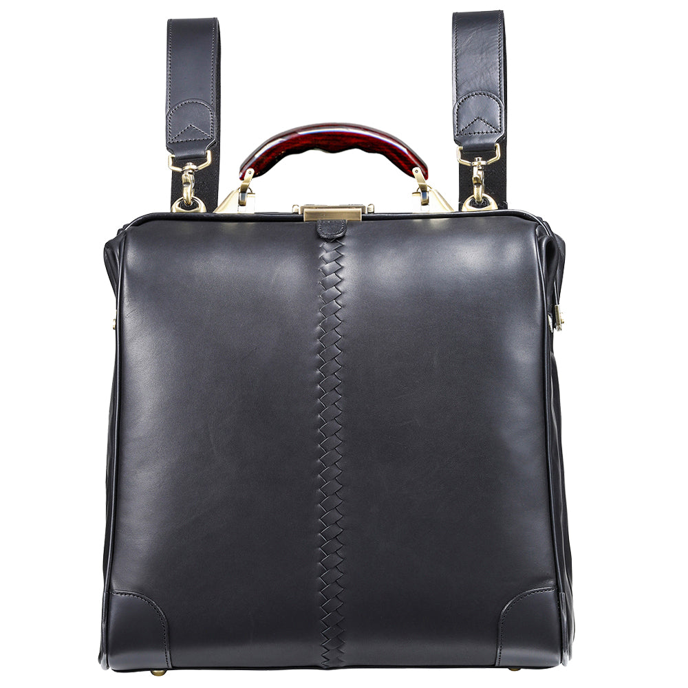 Horse & Genuine Leather Series 馬革製 縦型:黒・Lサイズ (漆ハンドル)